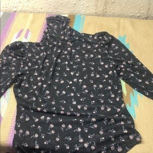 Free People Black Floral Blouse 🌹